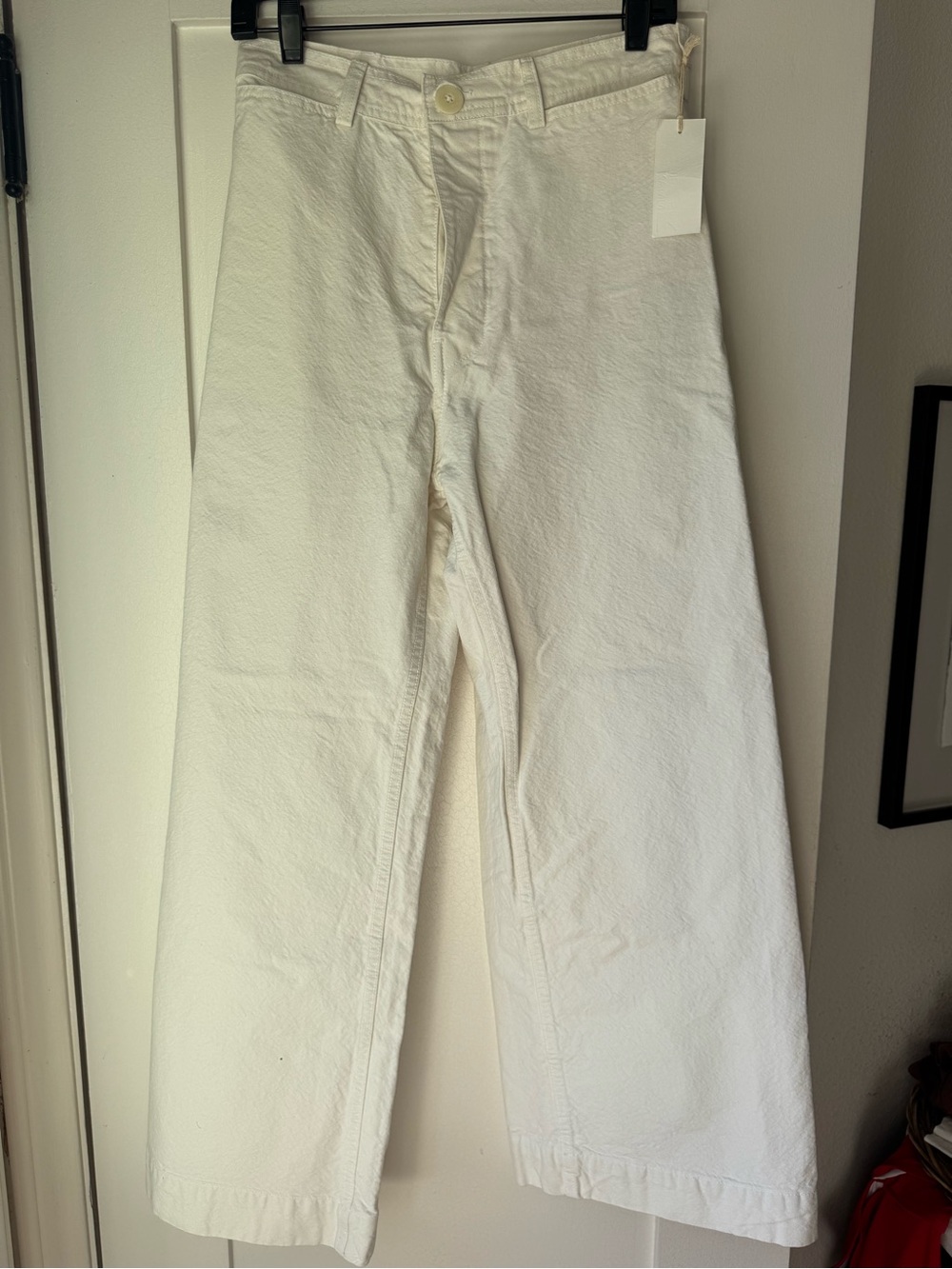 Jesse Kamm sailor Wide Leg Jeans in salt White size 10 - Picture 3 of 6